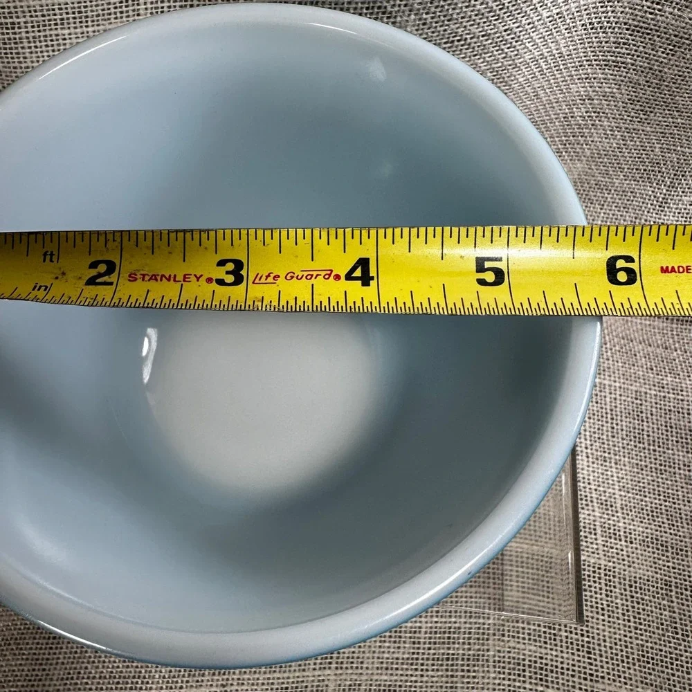 Vintage Pyrex 401 Turquoise Blue Mixing Bowl 1.5 Pint Milk Glass Ovenware USA